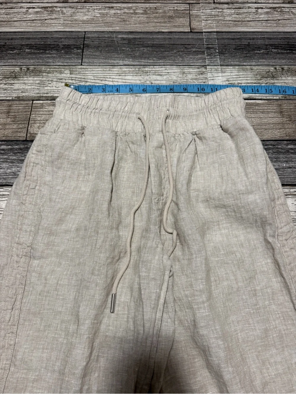 Quince 100% European Linen Wide Leg Pants Flax Beige Women’s XS (Inseam 27)
